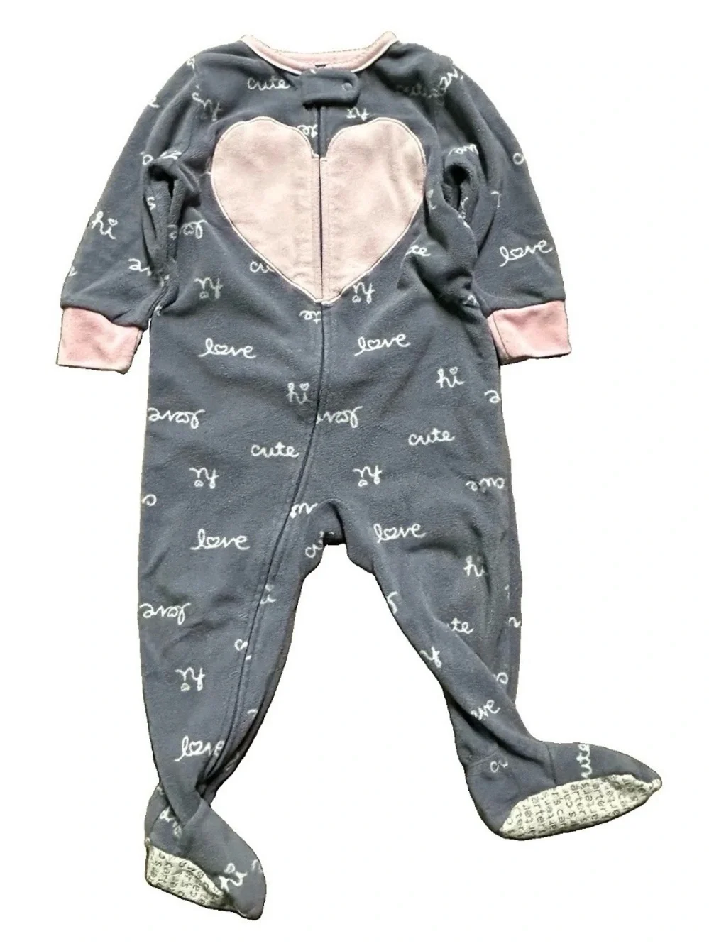 Baby Girl Fleece Footie Pajamas Size 9-12 Months